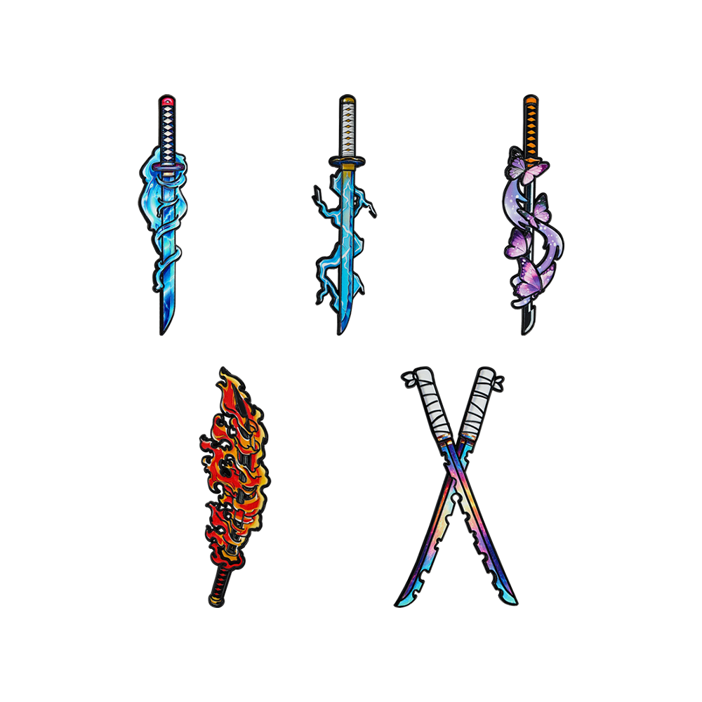 Cosplay Prop Dagger - Conjunto de 5 Pins de Esmalte