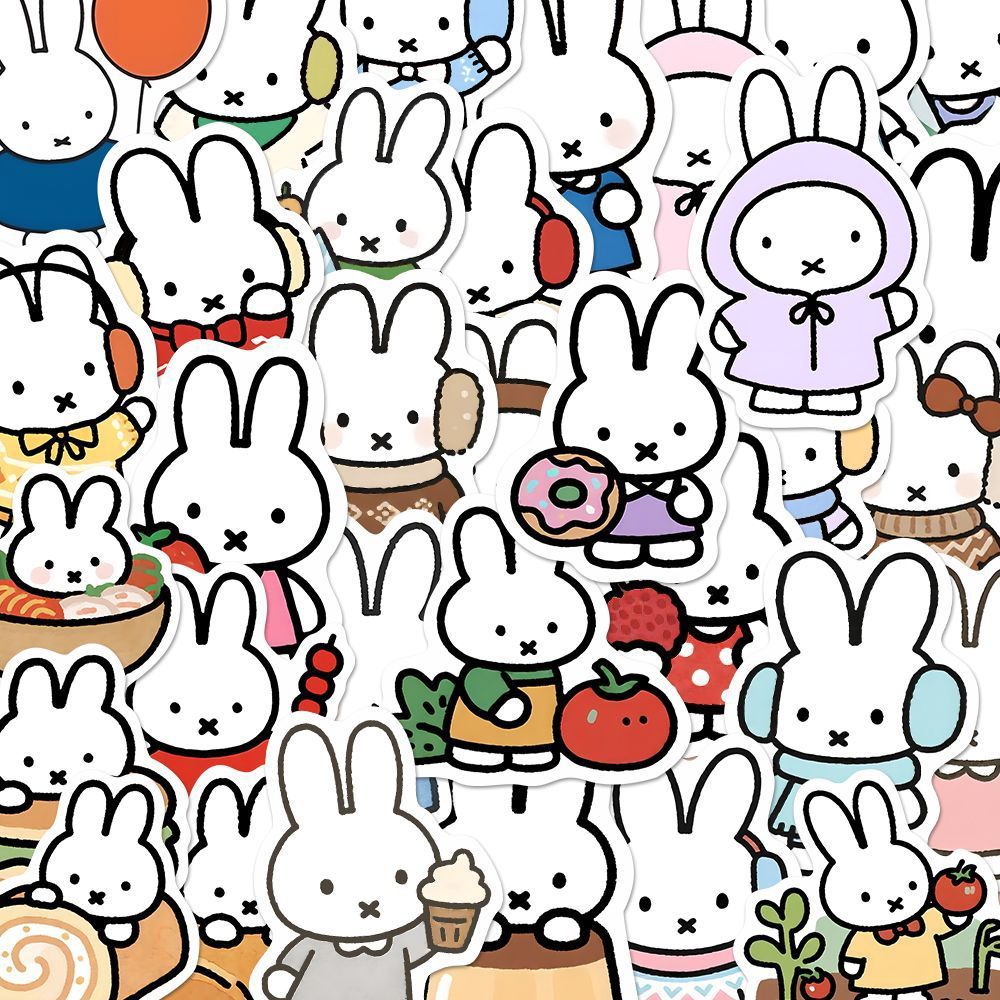 Cosplay Floating Prop - 80PCS Adesivos Kawaii Miffy para Decoração,
