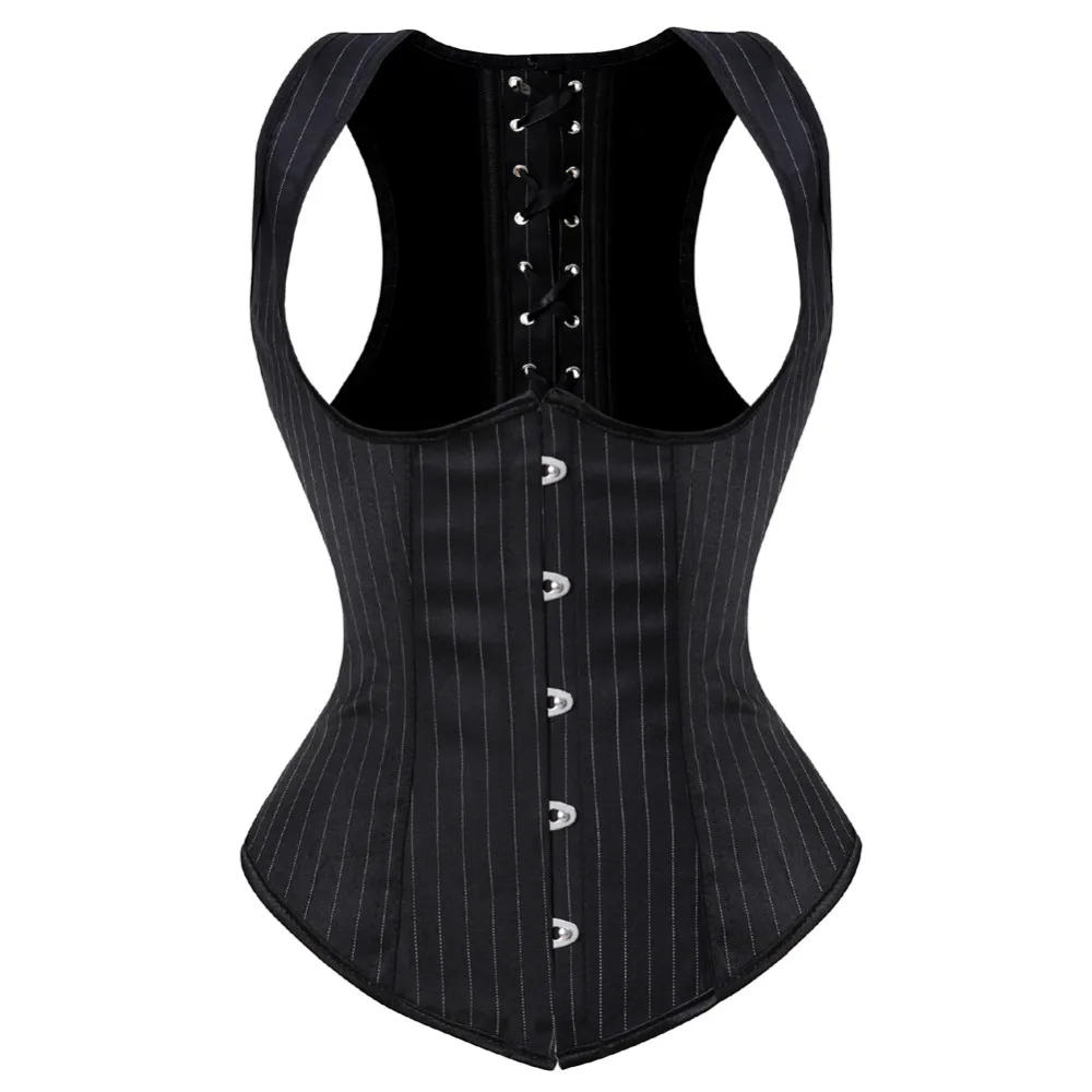 Boning Corset Steel - Feminino gótico jacquard underbust espartilho sexy