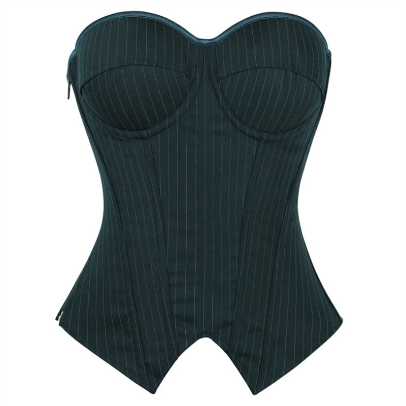 Corset Vintage Listrado com De - Boning Corset Steel avaliação e preço