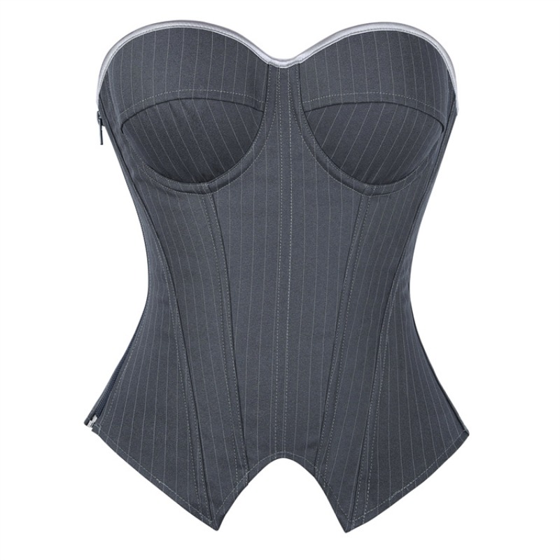 Corset Vintage Listrado com De - Boning Corset Steel avaliação e preço