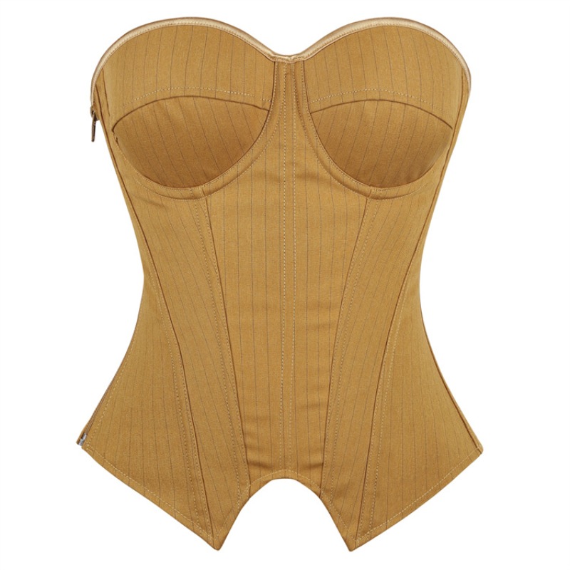Corset Vintage Listrado com De - Boning Corset Steel avaliação e preço