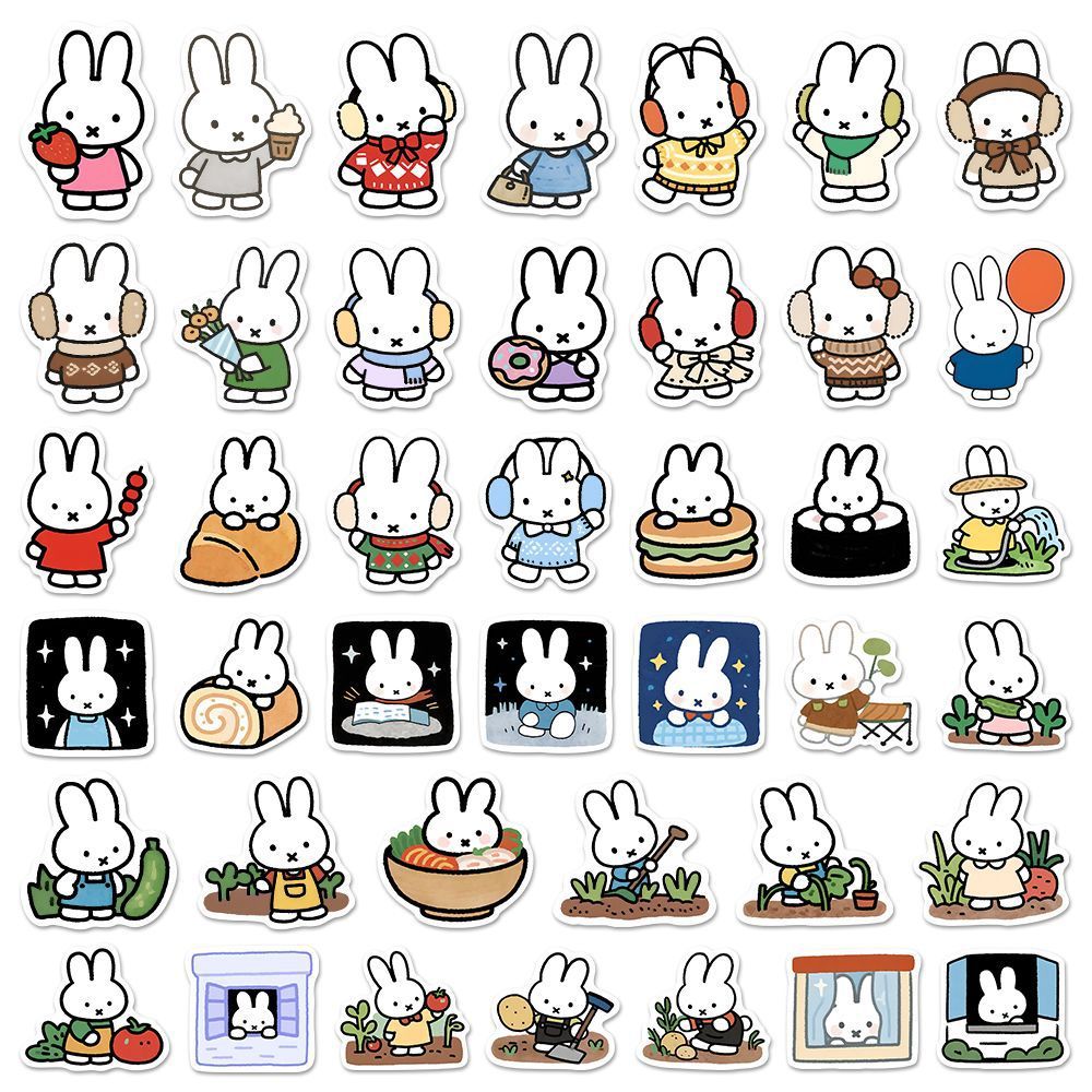 80PCS Adesivos Kawaii Miffy pa - Cosplay Floating Prop avaliação e preço
